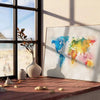 univers Pop Art 10 affiche captivante couleurs éclatantes orange bleu pièce idéale espace cadeau unique disponible encadrement