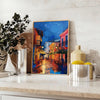 space striking pop art poster vibrant shades orange blue unique wall memorable gift artwork splash excitement room perfect fit dimensions A4 cm A0
