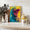 burst creativity space vibrant pop art poster dynamic green blue hues wall enthusiasts unique gift captivating artwork flair room unframed edition today