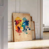 univers Pop Art affiche exclusive teintes marron orange une touche artistique intérieur cadeau unique multiples formats A4 cm 60×80 A0