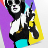 vibrant touch space pop woman poster bold orange purple hues wall art unique gift artwork room various print sizes A4 cm A0 decor today
