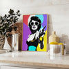 vibrant touch space pop woman poster bold orange purple hues wall art unique gift artwork room various print sizes A4 cm A0 decor today