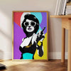 vibrant touch space pop woman poster bold orange purple hues wall art unique gift artwork room various print sizes A4 cm A0 decor today