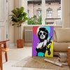 vibrant touch space pop woman poster bold orange purple hues wall art unique gift artwork room various print sizes A4 cm A0 decor today