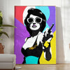 vibrant touch space pop woman poster bold orange purple hues wall art unique gift artwork room various print sizes A4 cm A0 decor today
