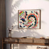space vibrant orange blue poster popular choice contemporary wall art enthusiasts unique gift eye artwork home office stunning print frame style
