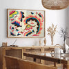 space vibrant orange blue poster popular choice contemporary wall art enthusiasts unique gift eye artwork home office stunning print frame style