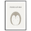 captivating charm gray white porcupine poster exquisite piece wall art touch nature room perfect gift wildlife enthusiasts multiple sizes A4 cm A0