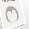 captivating charm gray white porcupine poster exquisite piece wall art touch nature room perfect gift wildlife enthusiasts multiple sizes A4 cm A0