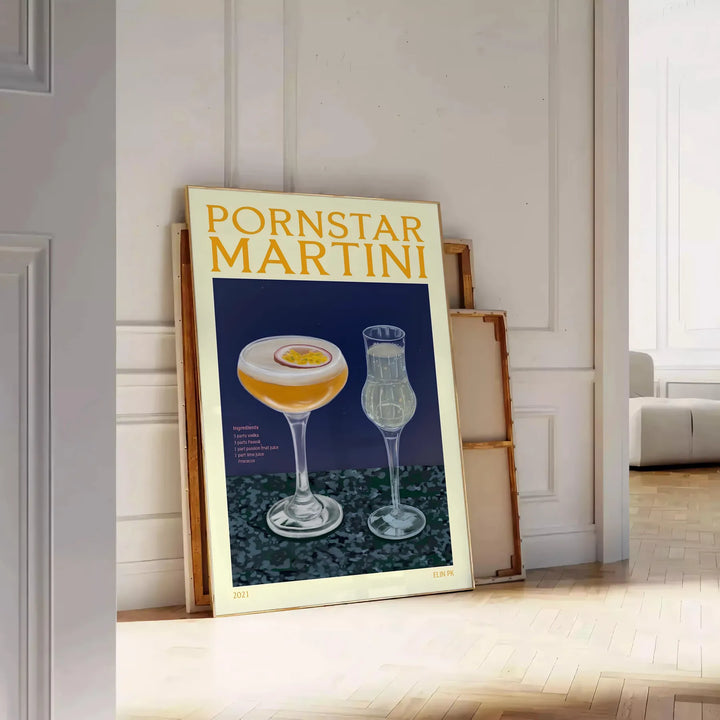 Pornstar Martini Cocktail Print Travel Poster High Quality Frame Premium Print Home Decor Color