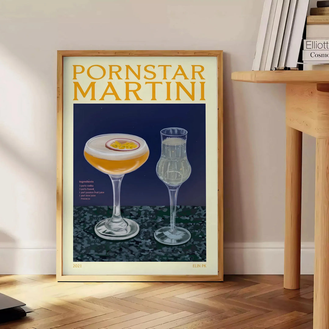 Pornstar Martini Cocktail Print Travel Poster High Quality Frame Premium Print Home Decor Color