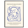 world Portraits Imaginaires Maximalist striking poster bold blue white hues setting artwork unique gift stunning addition wall art collection