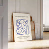 world Portraits Imaginaires Maximalist striking poster bold blue white hues setting artwork unique gift stunning addition wall art collection