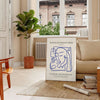 world Portraits Imaginaires Maximalist striking poster bold blue white hues setting artwork unique gift stunning addition wall art collection
