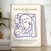 world Portraits Imaginaires Maximalist striking poster bold blue white hues setting artwork unique gift stunning addition wall art collection