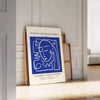 allure Portraits Imaginaires maximalist poster blue white hues captivating piece wall art perfect gift space stunning print décor unique artwork