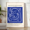 allure Portraits Imaginaires maximalist poster blue white hues captivating piece wall art perfect gift space stunning print décor unique artwork