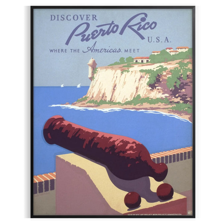 Affiche de voyage de Porto Rico aux États-Unis, impression murale 