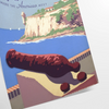 essence Puerto Rico travel poster vibrant brown green hues artwork tropical flair space unique gift wall art USA charm standalone print