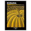 Poster d'arte Pumpkin Yayoi Kusama con colori vivaci arancioni e neri, perfetto per gli amanti dell'arte