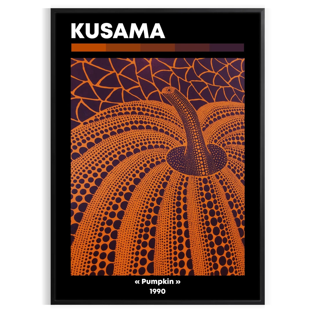 Pumpkin Yayoi Kusama Art Travel Poster High Quality Frame Premium Print Home Decor Color