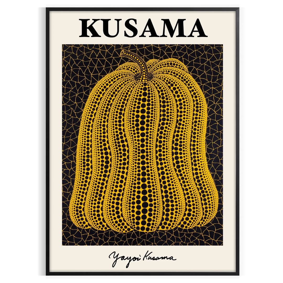 Pumpkin Yayoi Kusama Print Travel Poster High Quality Frame Premium Print Home Decor Color