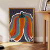 affiche envoûtante art citrouilles Yayoi Kusama nuances vertes bleues cadeau idéal amateurs contemporain disponibles A4 cm A0