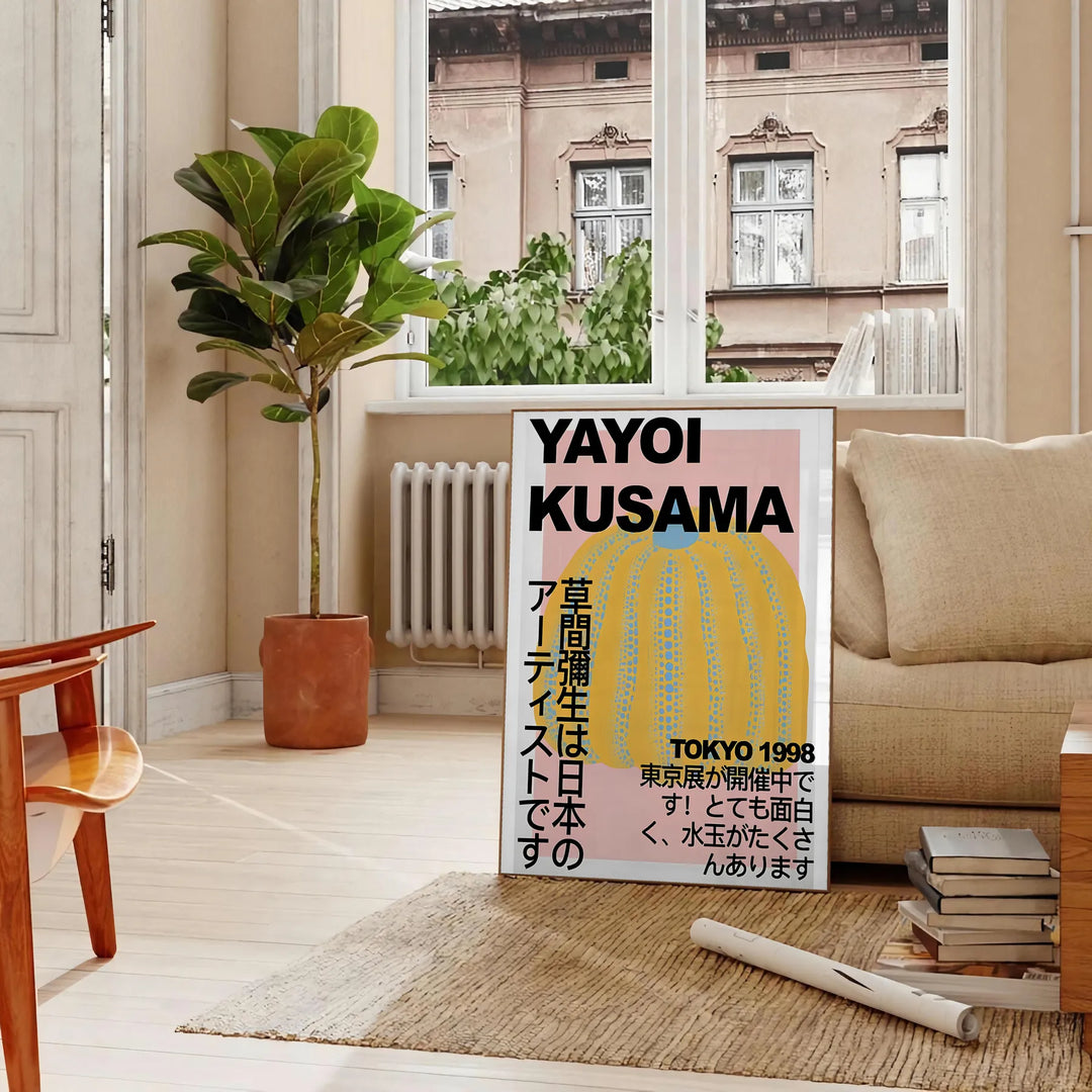 Pumpkin Yayoi Kusama Art Print Travel Poster High Quality Frame Premium Print Home Decor Color