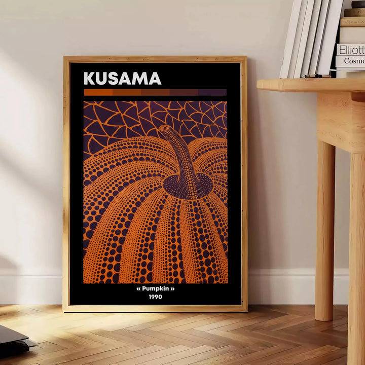 Pumpkin Yayoi Kusama Art Travel Poster High Quality Frame Premium Print Home Decor Color