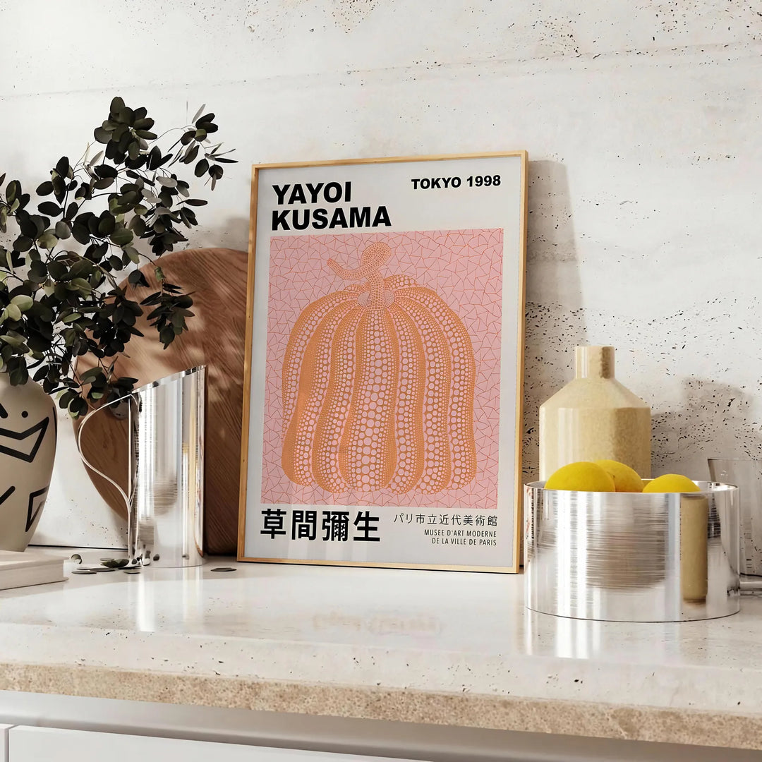 Pumpkin Yayoi Kusama Print 1 Travel Poster High Quality Frame Premium Print Home Decor Color