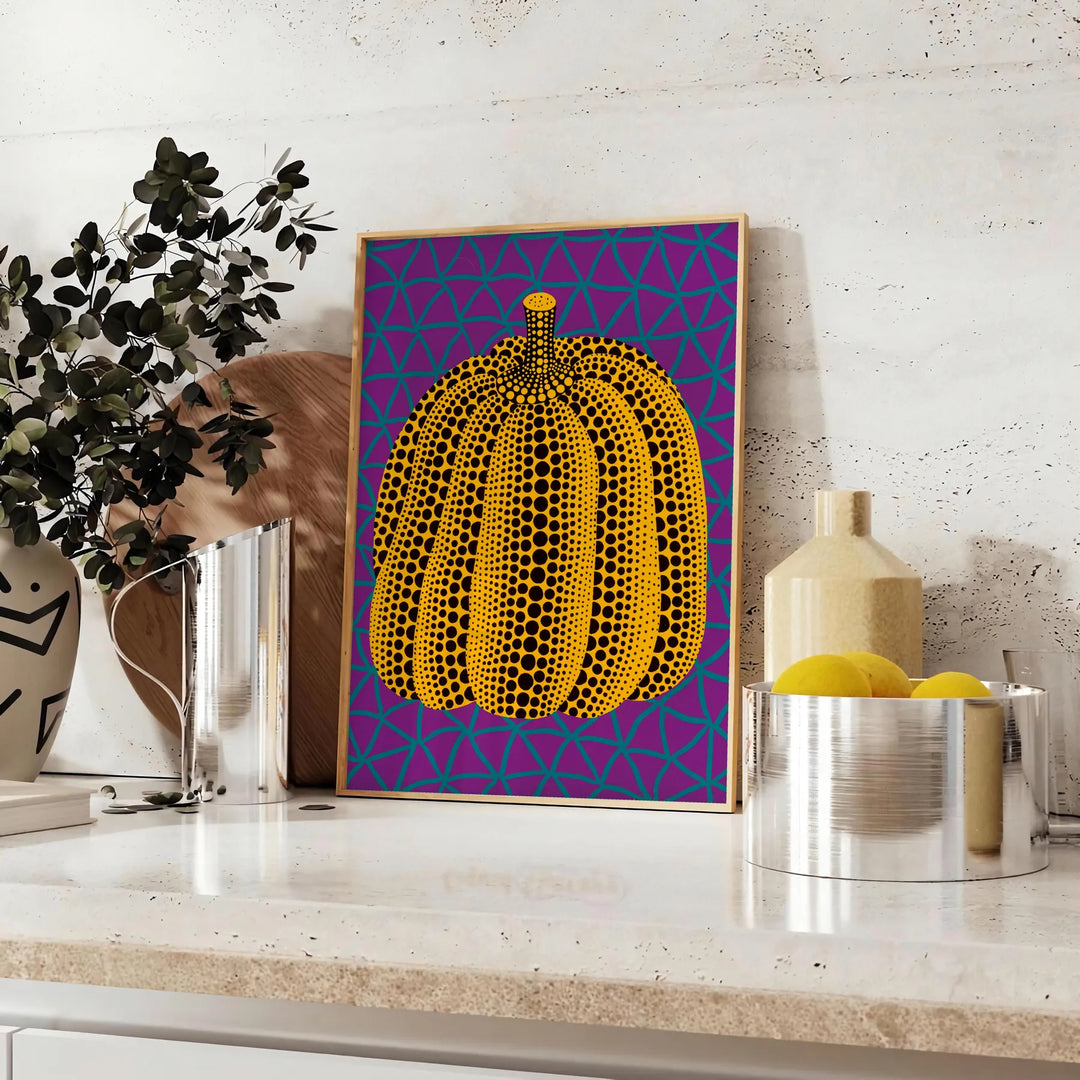 Pumpkin Yayoi Kusama Print 2 Travel Poster High Quality Frame Premium Print Home Decor Color