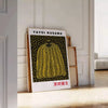 Plakat dyni autorstwa Yayoi Kusama w intensywnych żółto-czarnych kolorach, idealny do dekoracji wnętrz lub jako oryginalny pr
