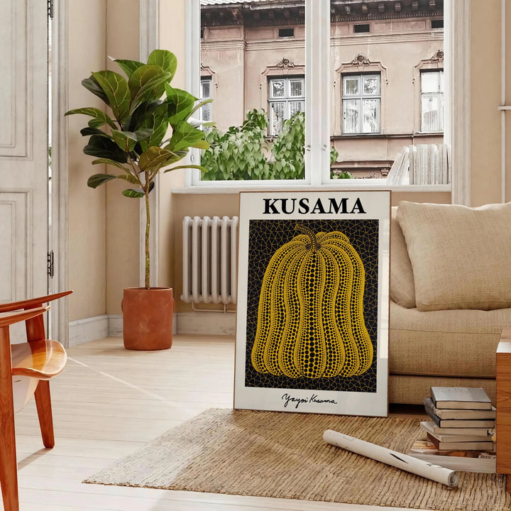 Pumpkin Yayoi Kusama Print Travel Poster High Quality Frame Premium Print Home Decor Color