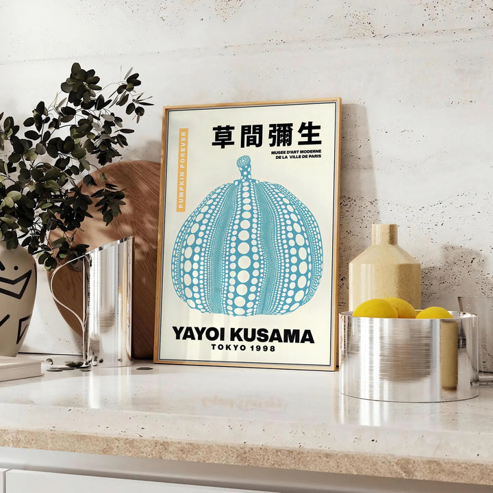 Pumpkin Yayoi Kusama Wall Print Travel Poster High Quality Frame Premium Print Home Decor Color