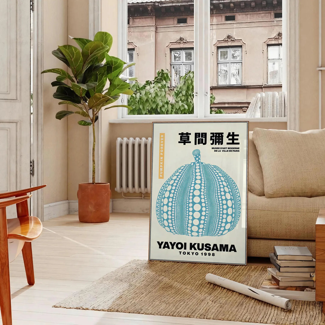 Pumpkin Yayoi Kusama Wall Print Travel Poster High Quality Frame Premium Print Home Decor Color