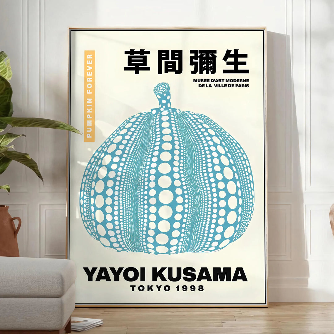 Pumpkin Yayoi Kusama Wall Print Travel Poster High Quality Frame Premium Print Home Decor Color