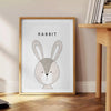 space captivating rabbit animal poster serene hues gray black elegant wall art perfect gift nature lovers enthusiasts room exquisite artwork