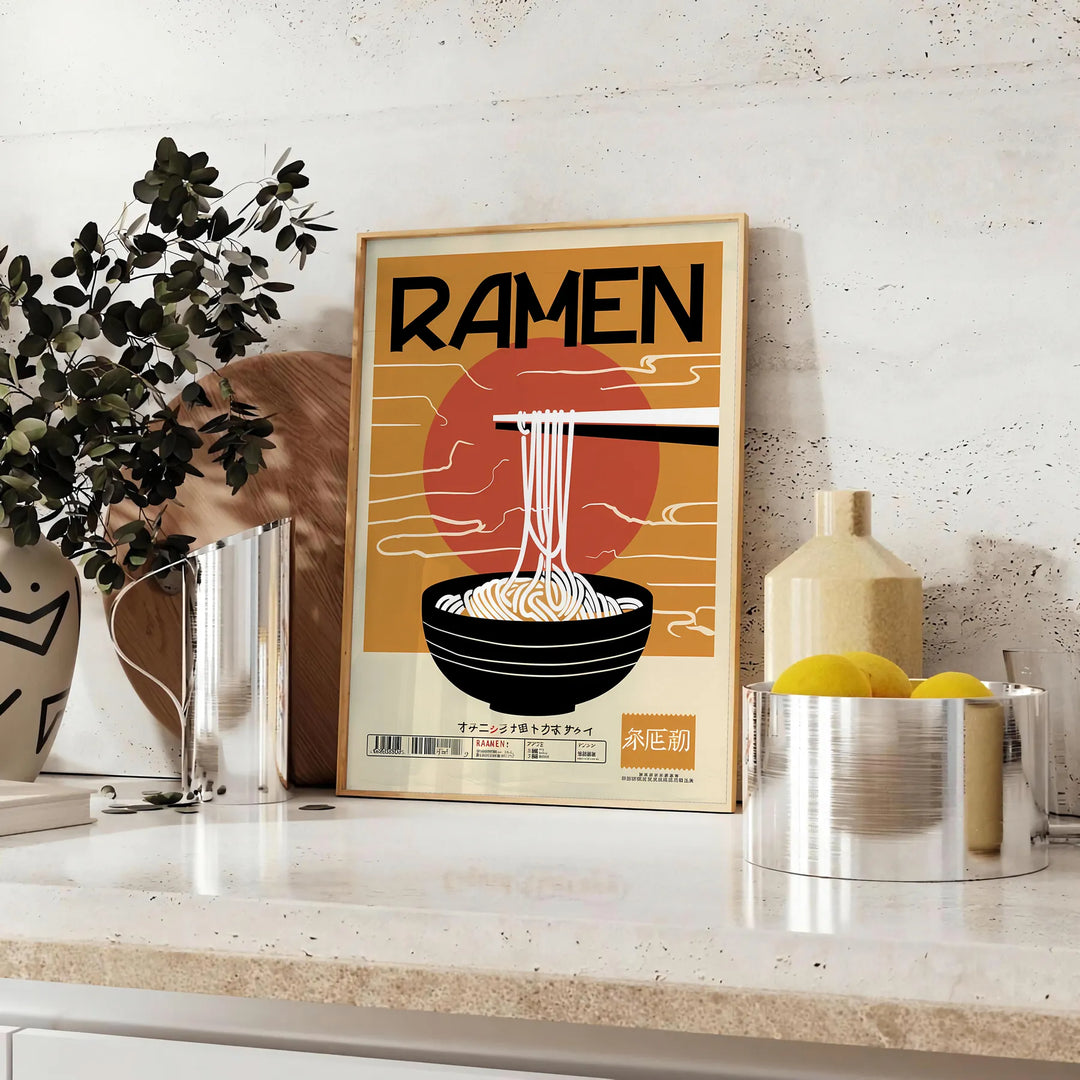 Ramen Kitchen Art Travel Poster High Quality Frame Premium Print Home Decor Color