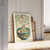 kitchen decor vibrant Ramen poster bold green orange hues stunning wall art taste culinary delight space unique gift personal artwork A4 cm A0