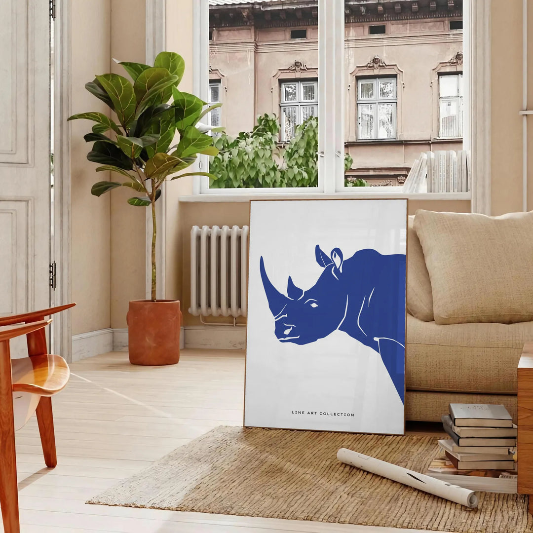 Rinhoceros Wildlife Print Travel Poster High Quality Frame Premium Print Home Decor Color