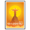 space Rio de Janeiro poster stunning white green palette wall art gift vibrant print essence Brazil iconic city sizes A4 cm A0