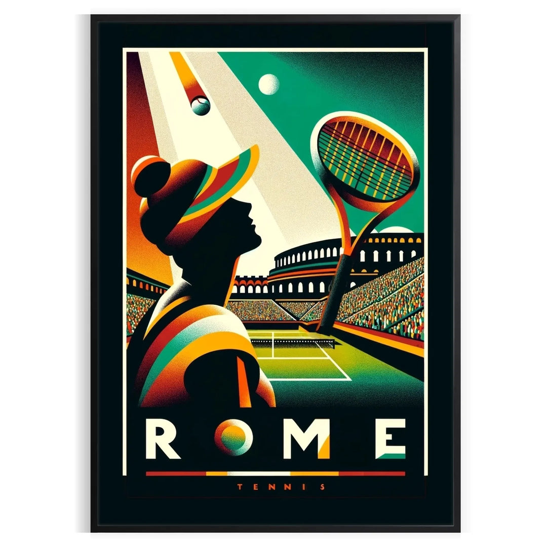 Rome Tennis 4 Poster Travel Poster High Quality Frame Premium Print Home Decor Color