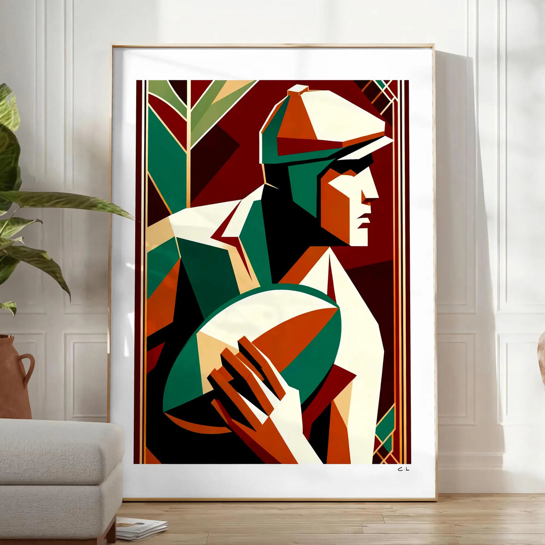 Rugby Art Travel Poster High Quality Frame Premium Print Home Decor Color