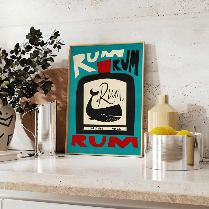 Rum Cocktail Print Travel Poster High Quality Frame Premium Print Home Decor Color