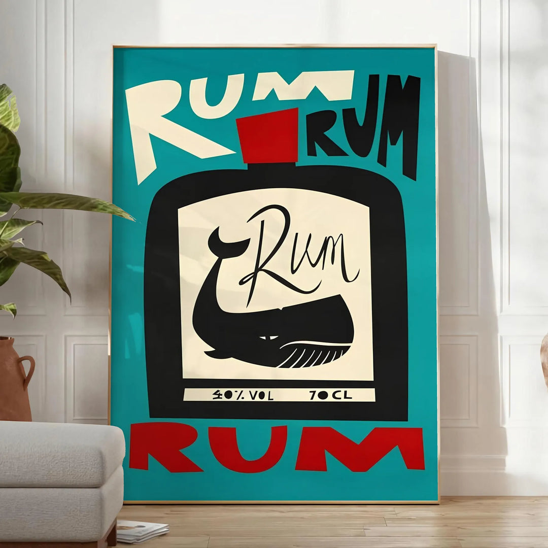 Rum Cocktail Print Travel Poster High Quality Frame Premium Print Home Decor Color