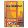 vibrant spirit San Francisco stunning travel poster warm brown orange hues captivating wall art perfect gift city lovers travelers standalone print decor