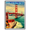 charm bygone era San Francisco Vintage Travel Poster soothing blues greens captivating wall art ideal gift unique artwork space A4 cm A0 sizes