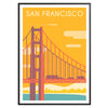 Affiche captivante voyage San Francisco teintes grises vertes intérieur A4 cm A0