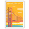 Affiche captivante voyage San Francisco teintes grises vertes intérieur A4 cm A0