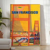 vibrant spirit San Francisco stunning travel poster warm brown orange hues captivating wall art perfect gift city lovers travelers standalone print decor